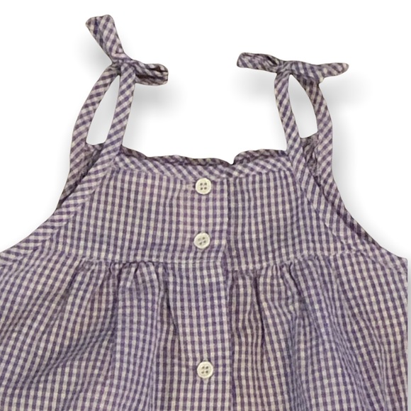 Orient Expressed • Smocked Purple Gingham Seersucker Top - 3 - Picture 5 of 9
